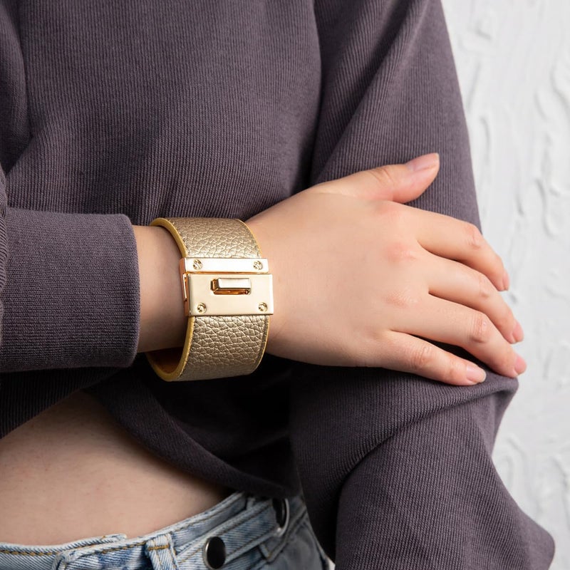 Rantanto Braid Leather Wrap Bracelet Trendy Stackable Crystal Cuff Boho Gold Heart Bracelet Jewelry Gift For Women - Image 3